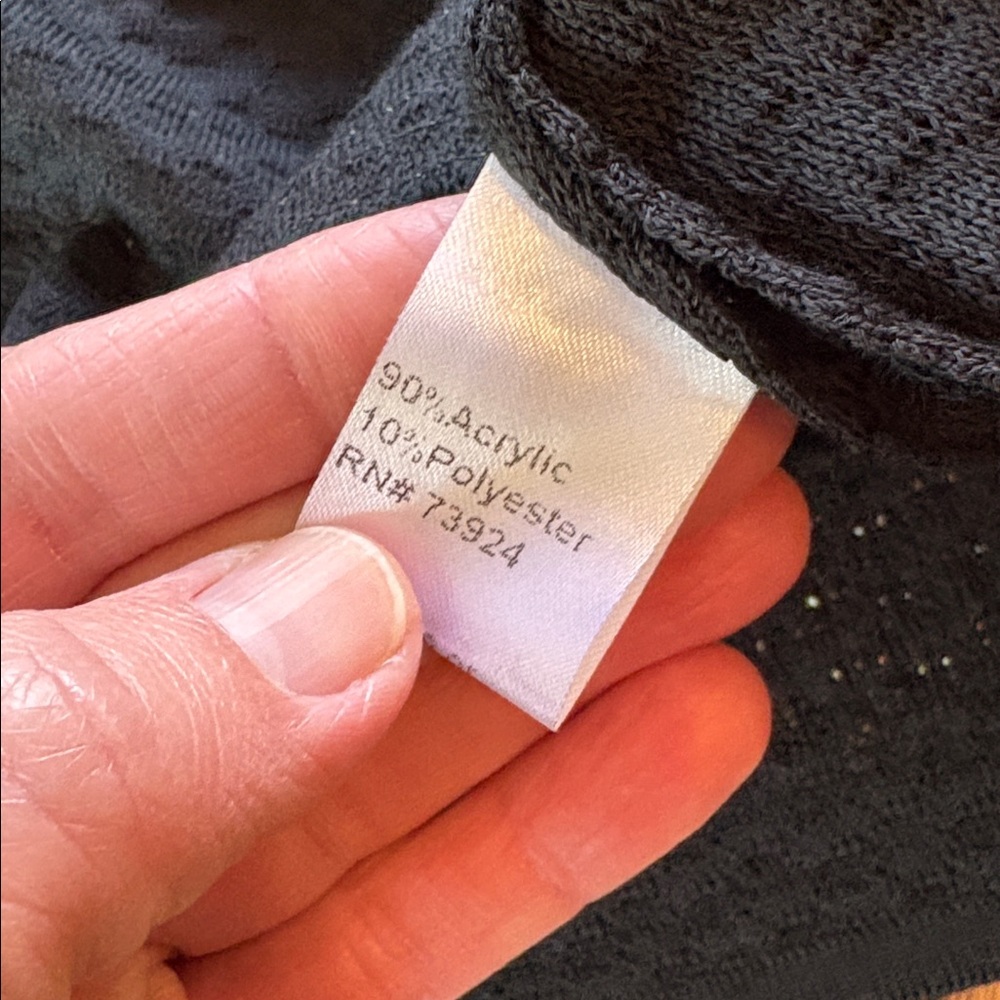 Ming Wang Black Jacket with Cream Abstract Stitching - Picture 7 of 8